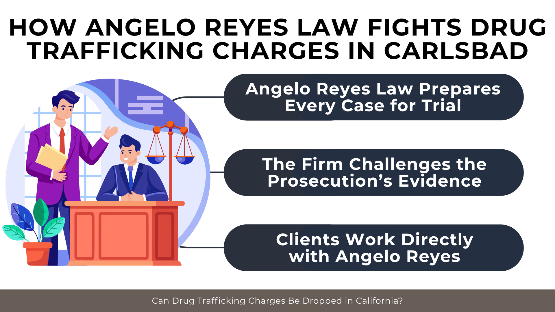Attorney and courtroom illustration highlights trial preparation and evidence challenges in trafficking cases