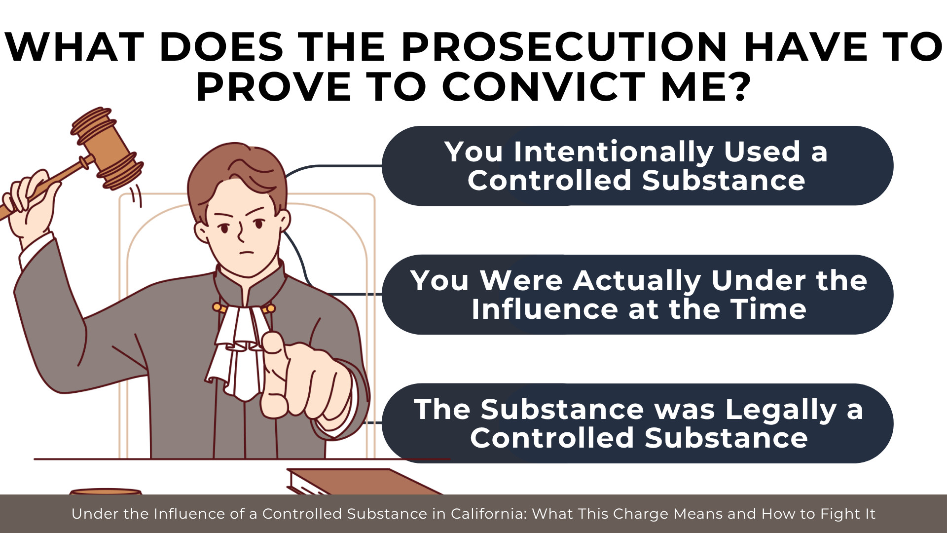 Judge illustration explains proof requirements for controlled substance influence convictions in California