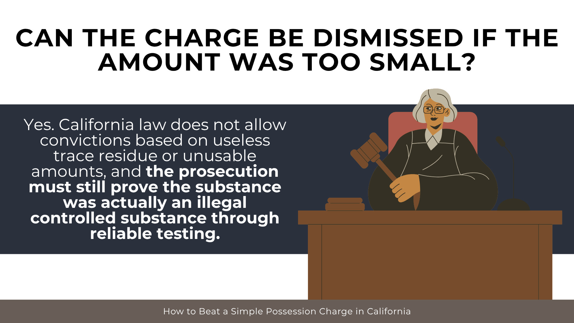  Judge with gavel explains how tiny unusable drug amounts may lead to dismissed possession charges 